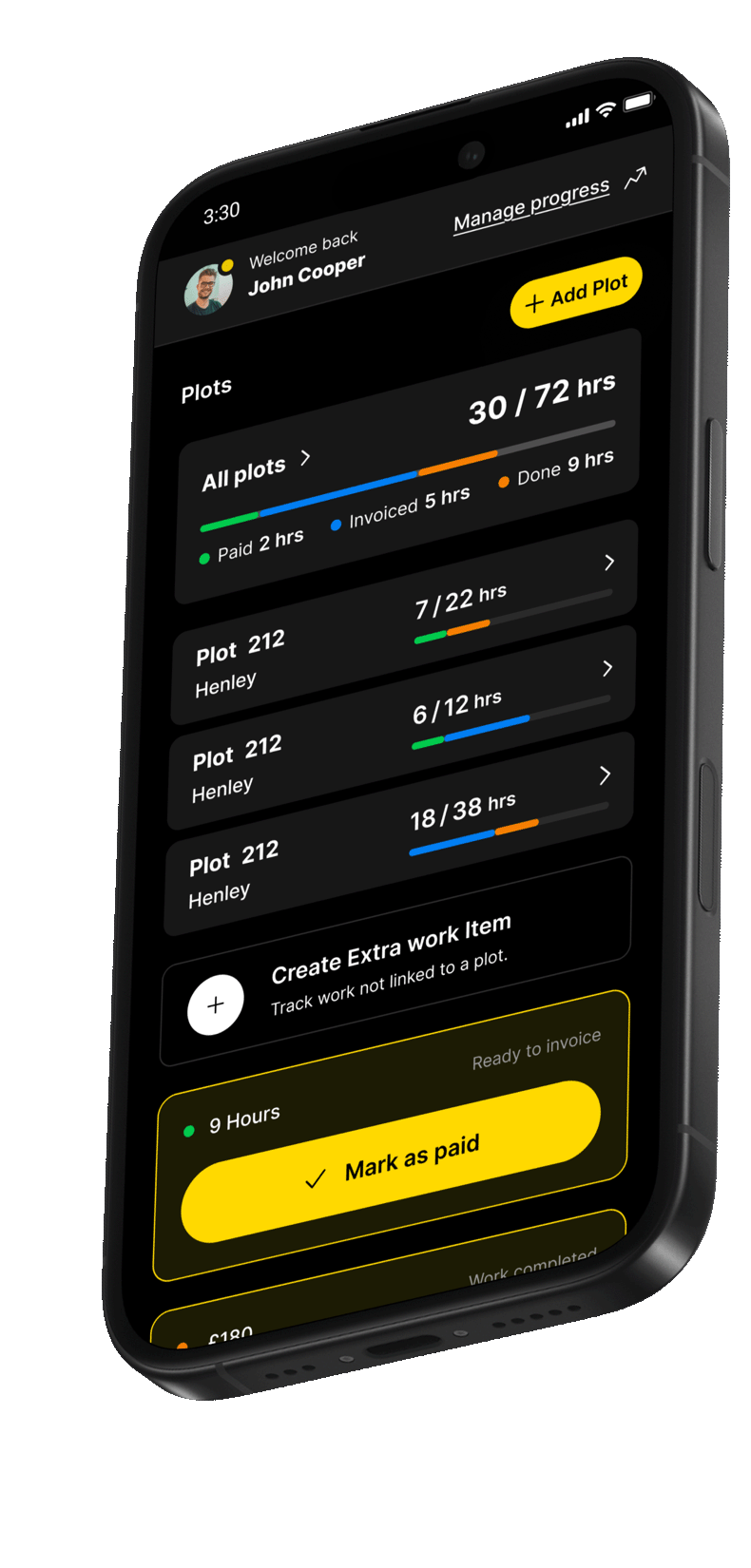 Work Price app taking a photo of a price list